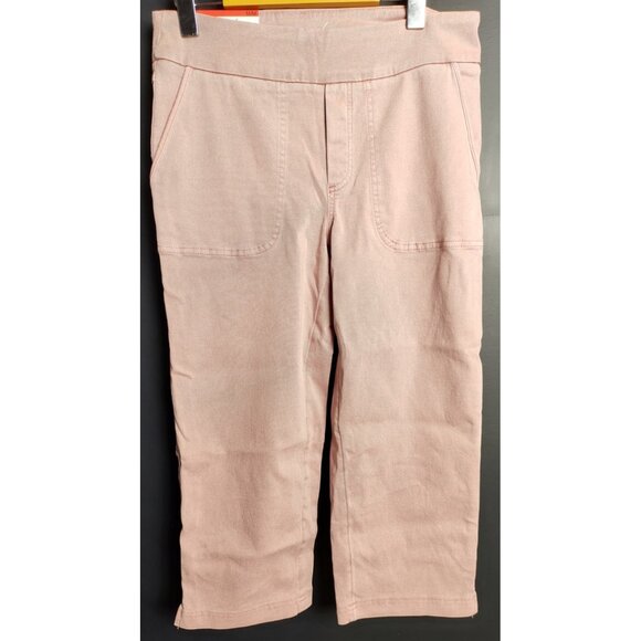 UP! Pink Pull On Crop Pants NWT Women’s Stretch Comfort Casual Trousers - Picture 1 of 8